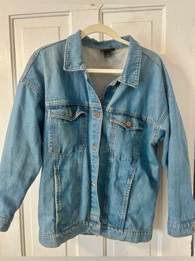 Monki Light Blue Oversized Denim Jacket